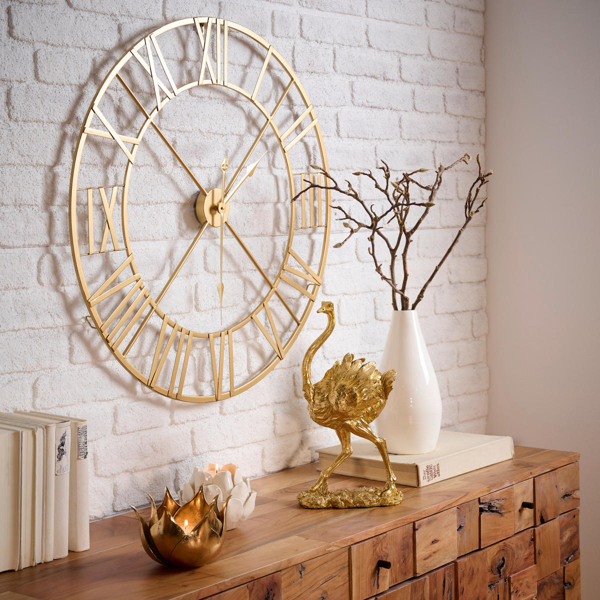 KERZENHALTER - Goldfarben, Trend, Metall (20cm) - Ambia Home