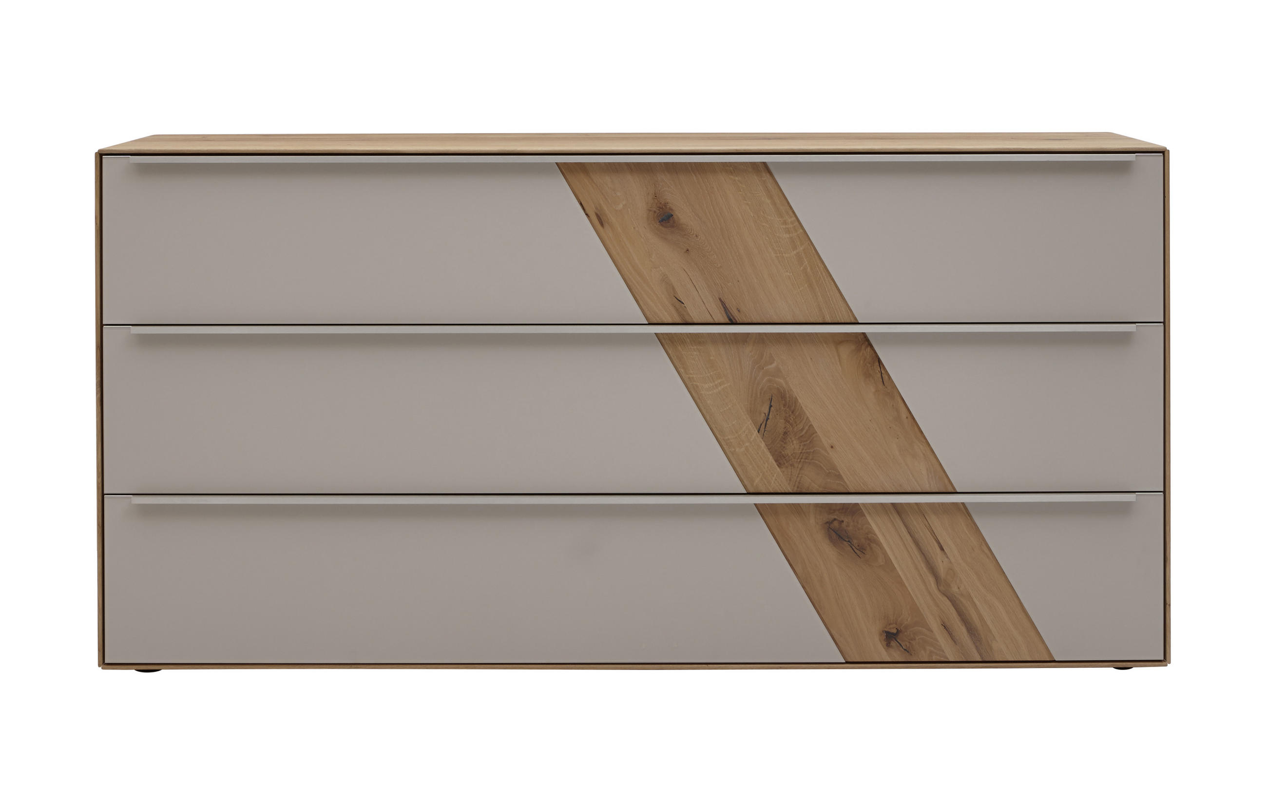 SIDEBOARD 182/90/47 cm  in Schlammfarben, Buchefarben  - Schlammfarben/Edelstahlfarben, Design, Glas/Holz (182/90/47cm) - Valnatura