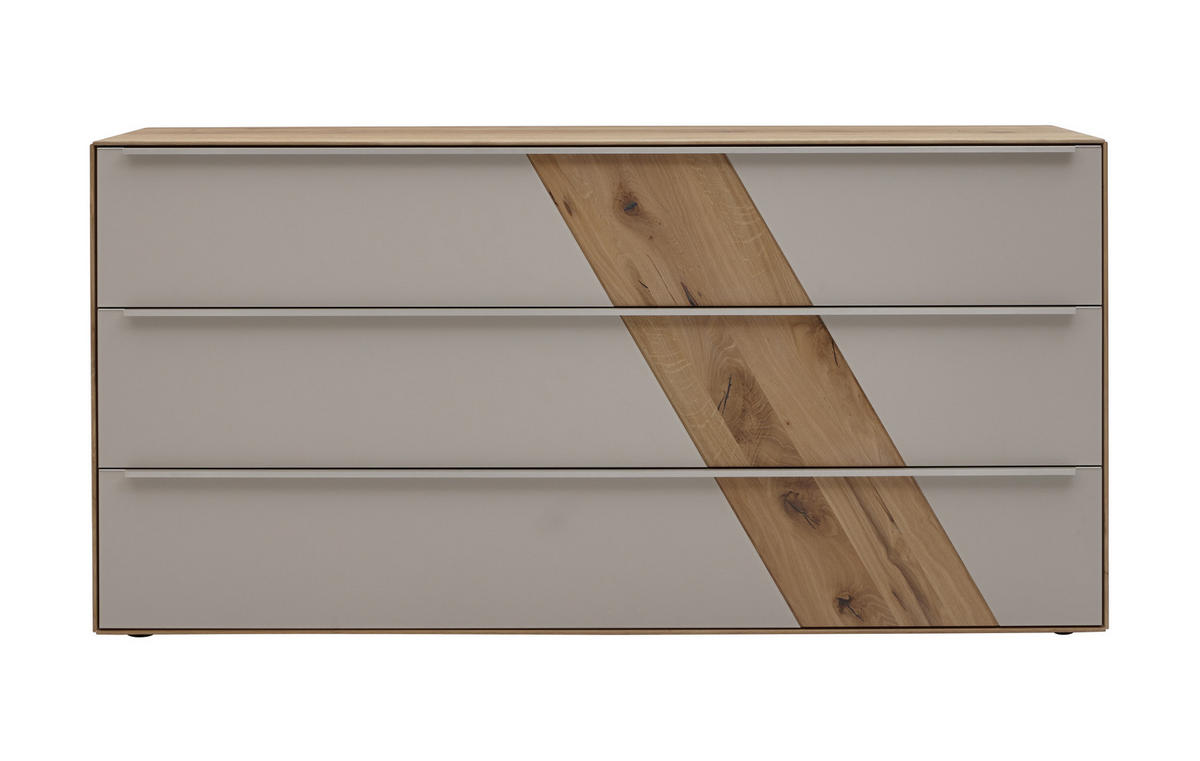 SIDEBOARD Sonia  in 182/90/47 cm  - Edelstahlfarben/Schlammfarben, Natur, Glas/Holz (182/90/47cm) - Valnatura