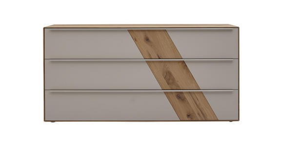 SIDEBOARD Buche massiv Schlammfarben, Buchefarben - Schlammfarben/Edelstahlfarben, Design, Glas/Holz (182/90/47cm) - Valnatura