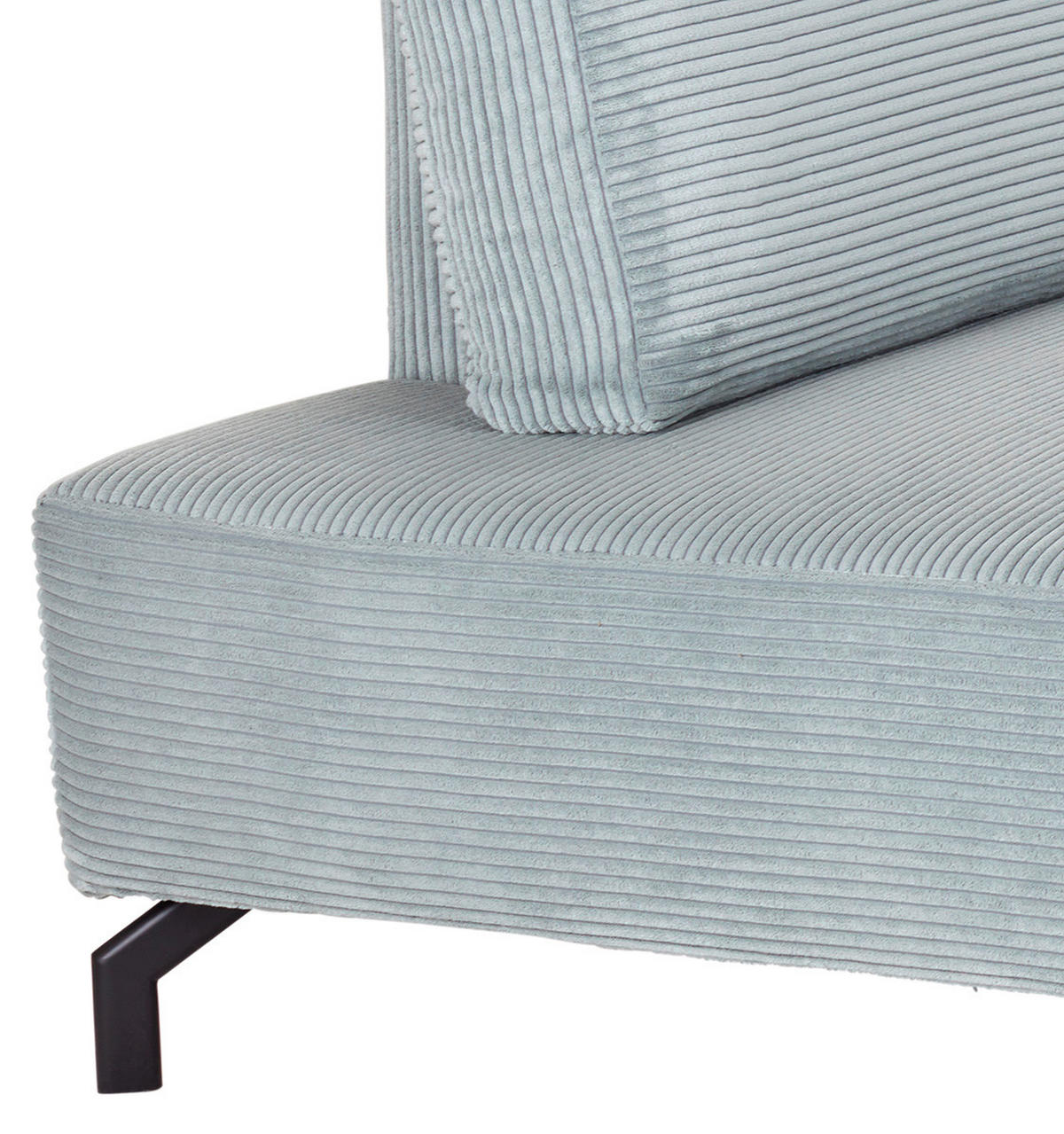 ECKSOFA Graugrün Cord  - Schwarz/Graugrün, MODERN, Textil/Metall (210/272cm) - P & B
