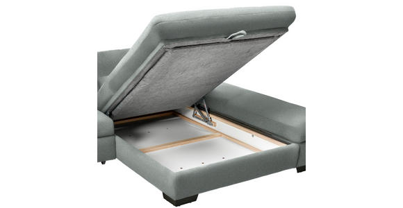 ECKSOFA  in Flachgewebe Mintgrau  204/341 cm  - Mintgrau/Schwarz, Design, Textil/Metall (204/341cm) - Xora