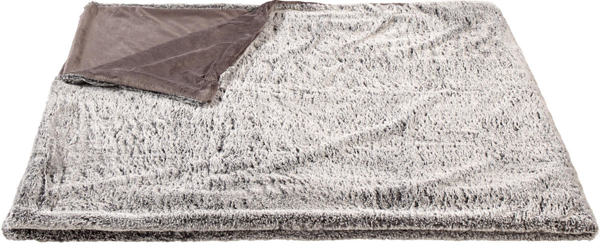KOŽEŠINOVÁ DEKA, polyester, 150/200 cm - šedá, Konvenční, textil (150/200cm) - Novel