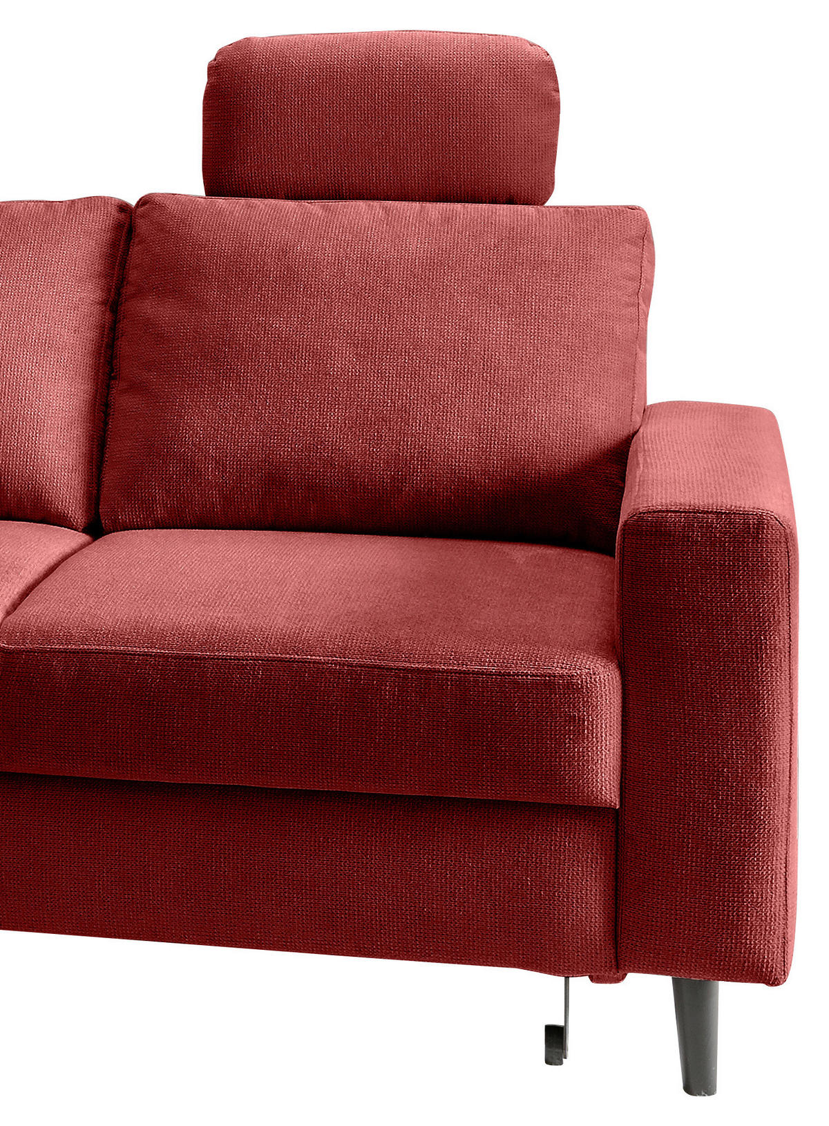 ECKSCHLAFSOFA in Rot Textil   - Rot/Schwarz, Modern, Holz/Textil (200/242cm) - Livetastic