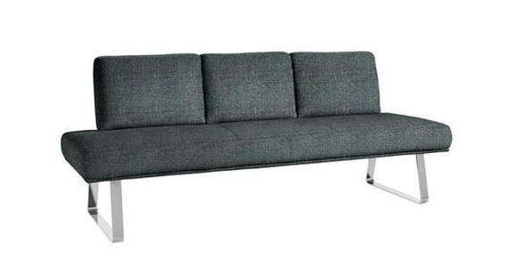 SITZBANK 209/92/78 cm in Türkis, Chromfarben - Türkis/Chromfarben, Design, Textil/Metall (209/92/78cm) - Dieter Knoll