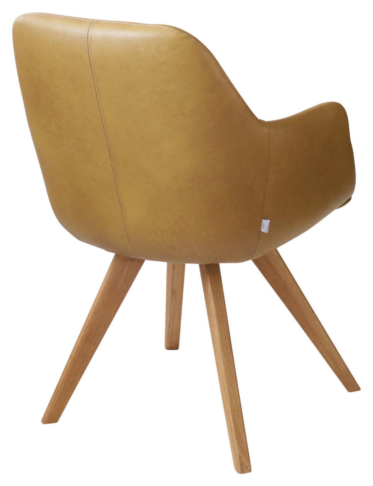ARMLEHNSTUHL  in Echtleder pigmentiert  - Cognac/Eichefarben, Design, Leder/Holz (57/85,5/65cm) - Voleo