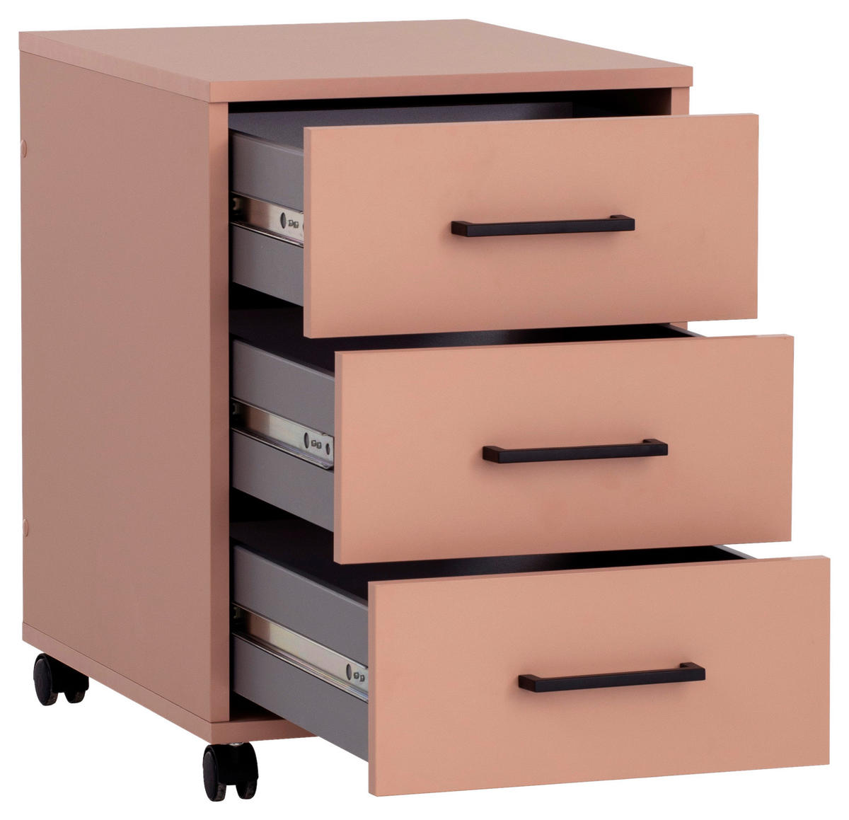 ROLLCONTAINER Orange  - Schwarz/Orange, MODERN, Holzwerkstoff/Kunststoff (40,1/57/50cm) - MID.YOU