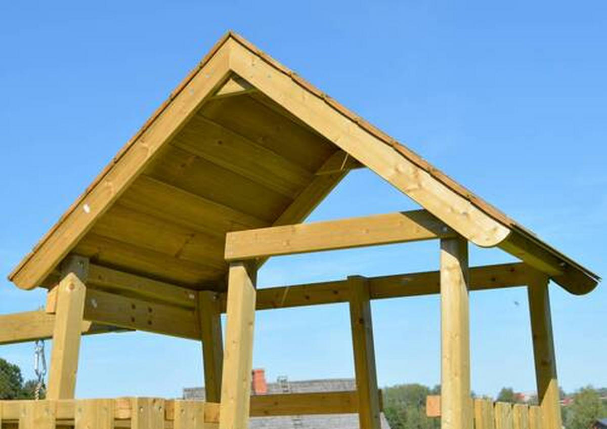 SPIELTURM 270/270/280 cm  - Gelb/Naturfarben, KONVENTIONELL, Holz (270/270/280cm) - Ambia Garden