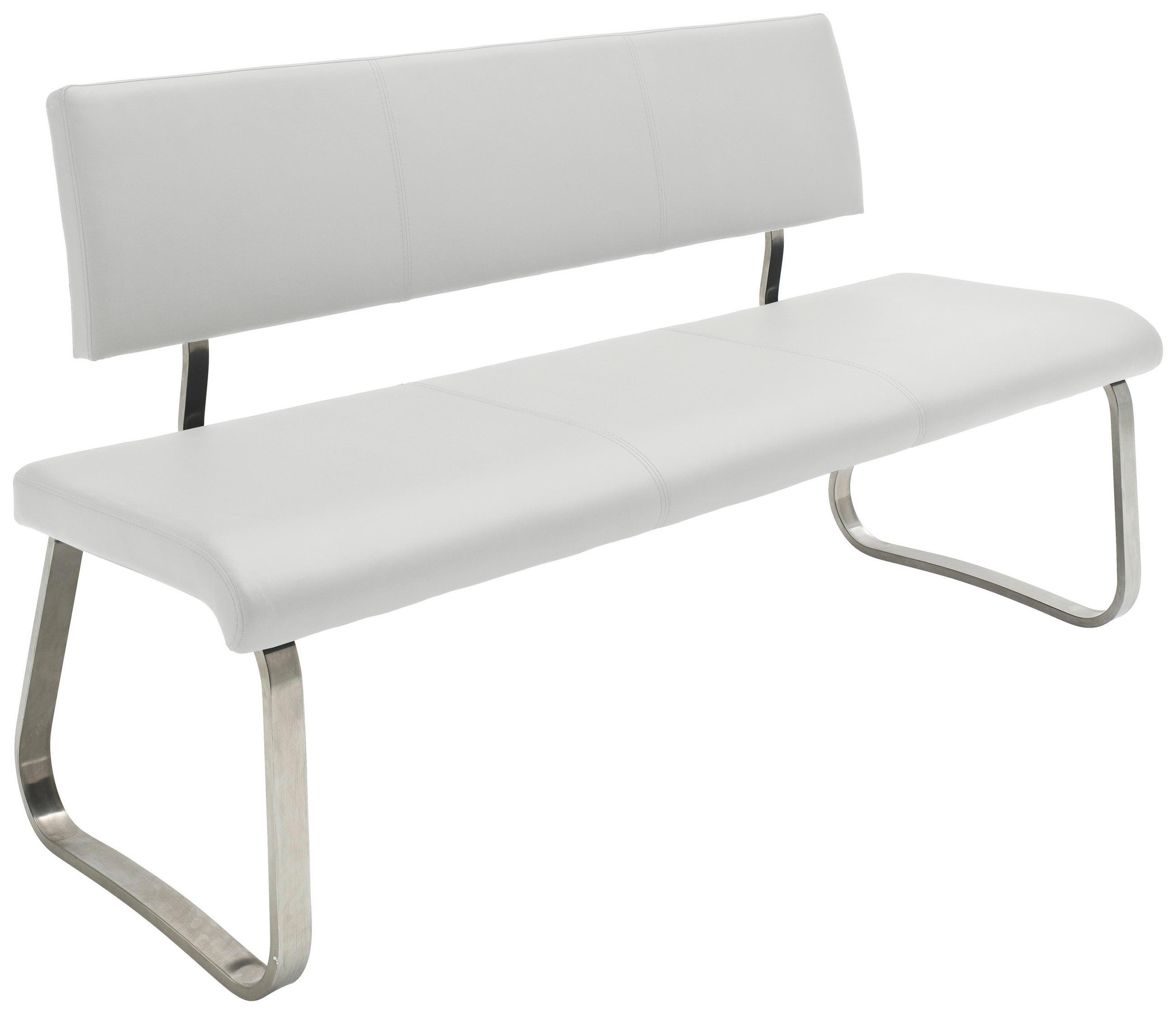LAVICA, biela, farba ušľachtilej ocele - biela/farba ušľachtilej ocele, Design, kov/plast (155/86/59cm) - Livetastic