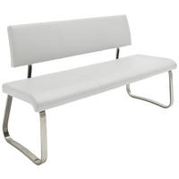 SITZBANK in Metall, Kunststoff Weiss, Edelstahlfarben  - Weiss/Edelstahlfarben, Design, Kunststoff/Metall (155/86/59cm) - Livetastic