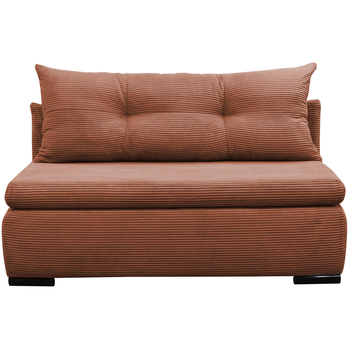 SCHLAFSOFA  mit Liegefunktion Cord Koralle  - Koralle/Schwarz, Design, Kunststoff/Textil (154/93/85cm) - MID.YOU