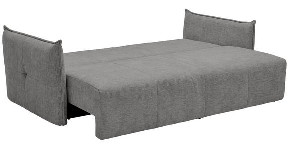 SCHLAFSOFA Webstoff Grau Zierkissen, Rückenkissen, Bettkasten, Schlaffunktion, Rücken echt, Liegefläche im Originalstoff  - Schwarz/Grau, KONVENTIONELL, Kunststoff/Textil (224/90/107cm) - Carryhome