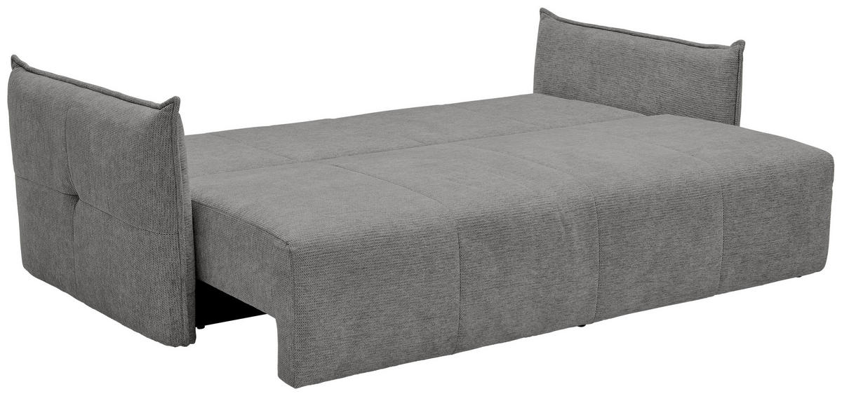 SCHLAFSOFA  mit Stoffauswahl, Liegefunktion, Rücken echt Webstoff Grau  - Schwarz/Grau, KONVENTIONELL, Kunststoff/Textil (224/90/107cm) - Carryhome