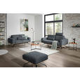 2-SITZER-SOFA in Struktur Dunkelgrau  - Dunkelgrau/Schwarz, Design, Holz/Textil (166/85-104/95cm) - Novel