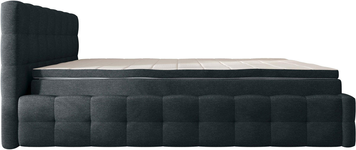 POLSTERBETT 200/200 cm,  in Anthrazit, Matratze, gepolstertes Kopfteil, Lattenrost, Bettkasten, Topper, H3 + H3 = fest  - Anthrazit/Schwarz, MODERN, Holz/Kunststoff (200/200cm) - Chameo