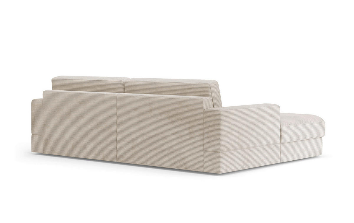 ECKSOFA FABIO E Creme Cord  - Creme/Schwarz, MODERN, Kunststoff/Textil (196/264cm) - Sit & More