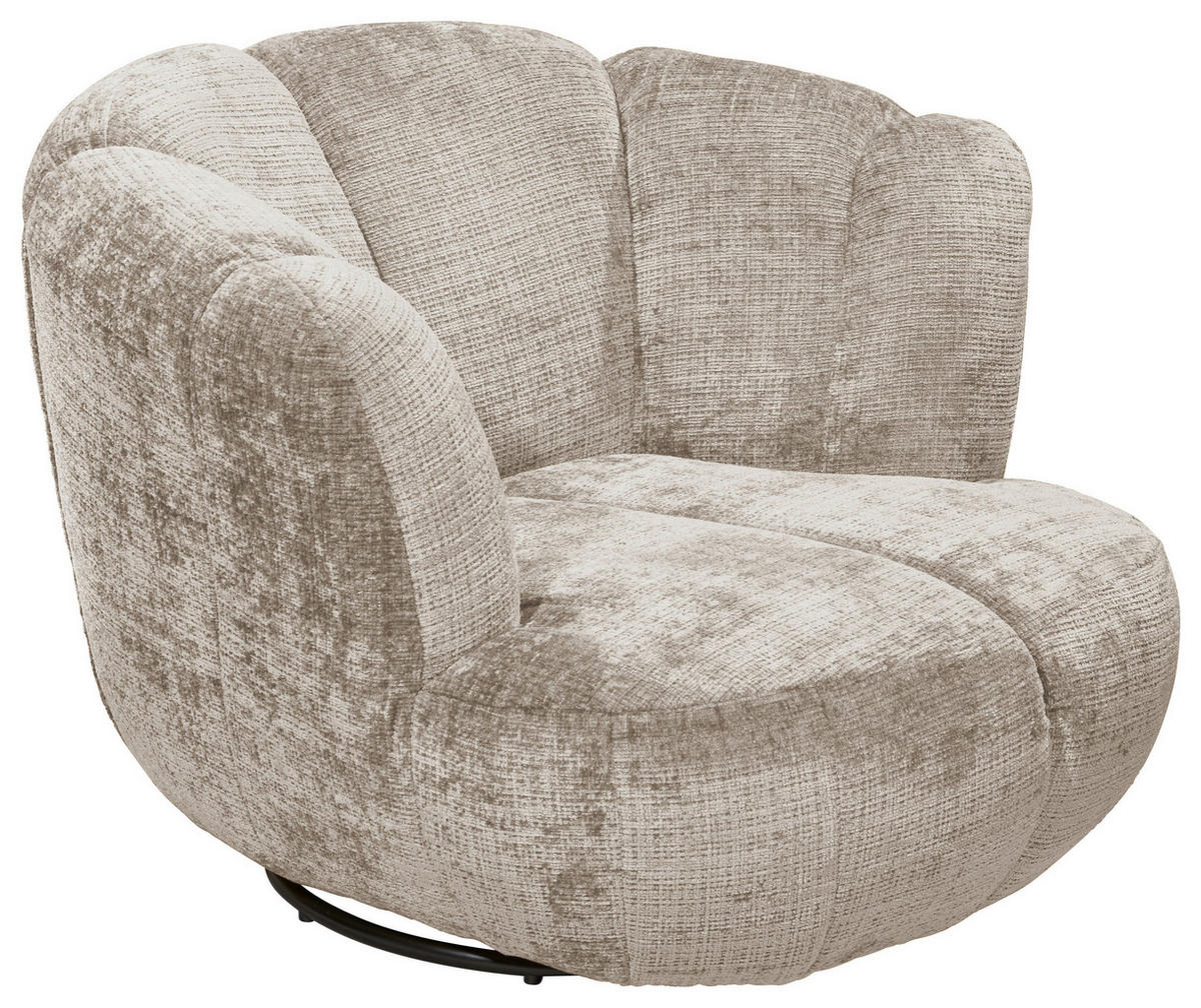 SESSEL in Chenille Taupe  - Taupe/Schwarz, MODERN, Textil/Metall (101/69/107cm) - Livetastic