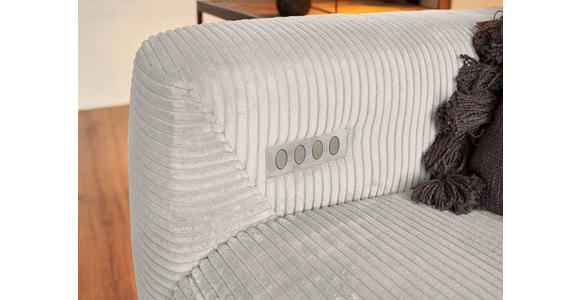 ECKSOFA in Cord Creme  - Creme/Schwarz, KONVENTIONELL, Textil/Metall (266/180cm) - Hom`in