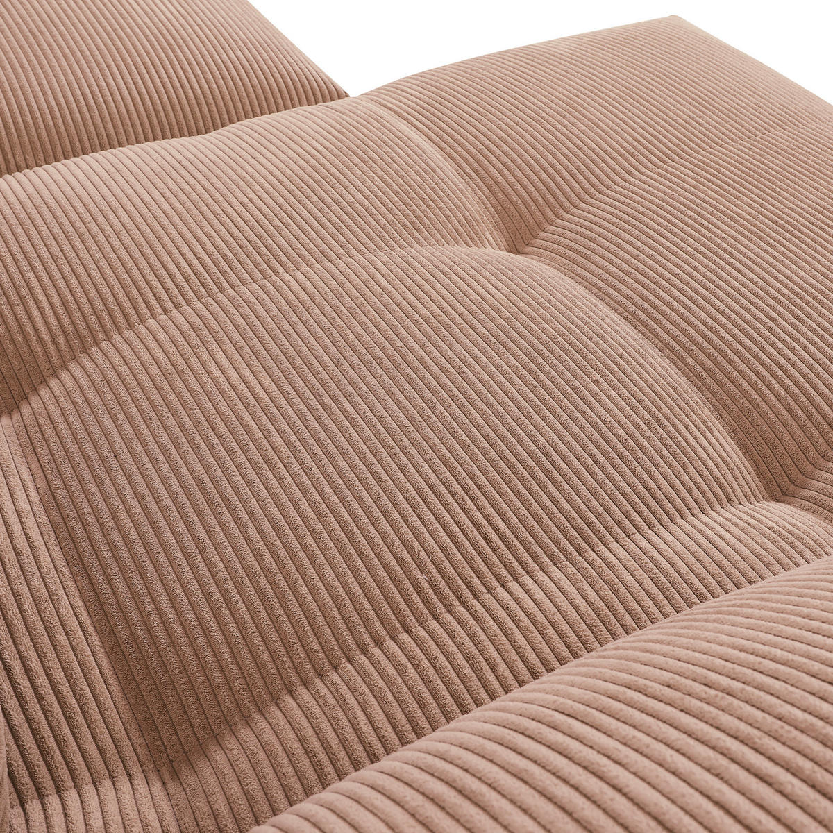 ECKSOFA in Cord Altrosa  - Schwarz/Altrosa, Konventionell, Textil/Metall (176/311cm) - Carryhome