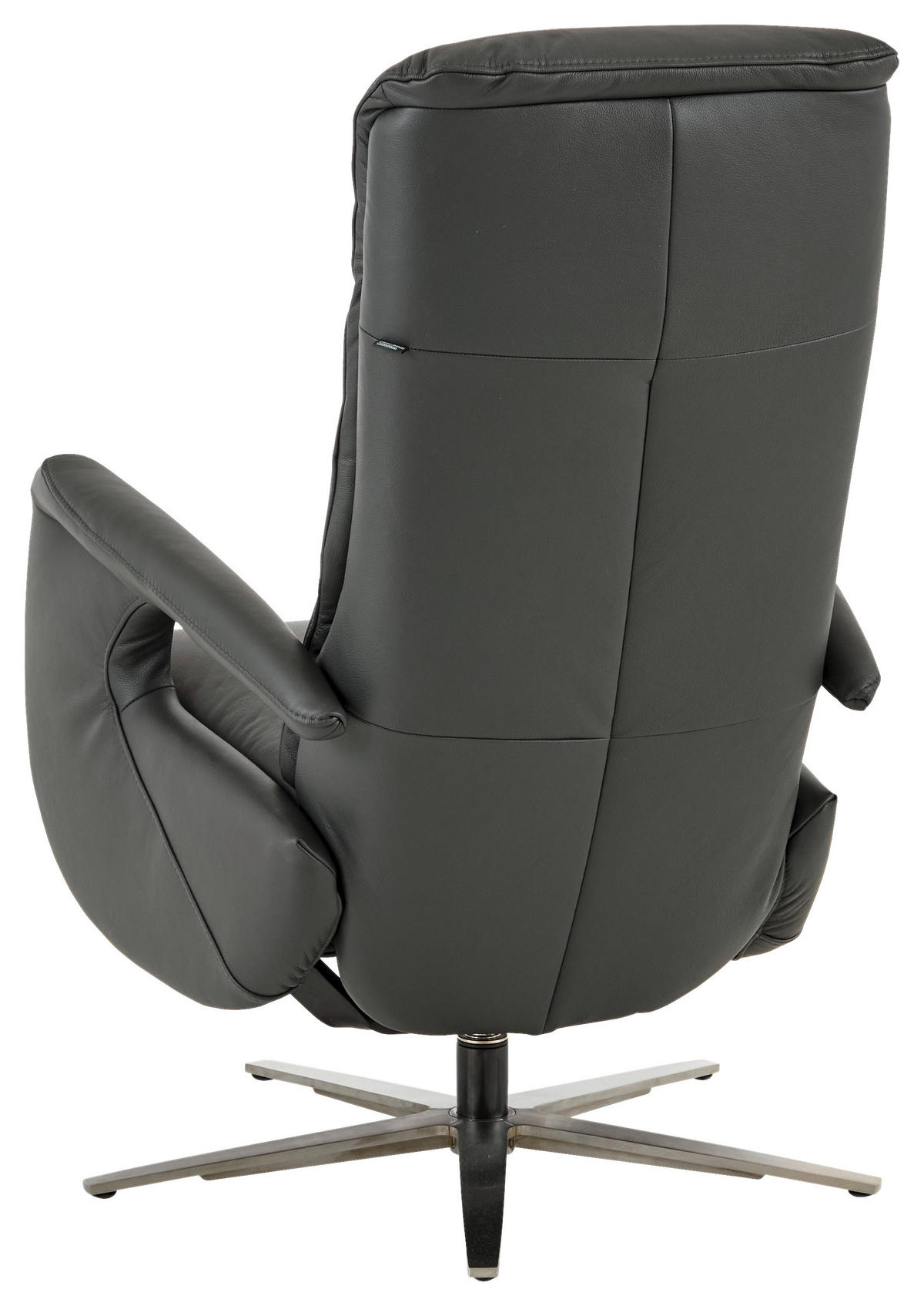 RELAXSESSEL in Leder Anthrazit  - Anthrazit/Silberfarben, KONVENTIONELL, Leder/Metall (71/110/99cm) - Dieter Knoll