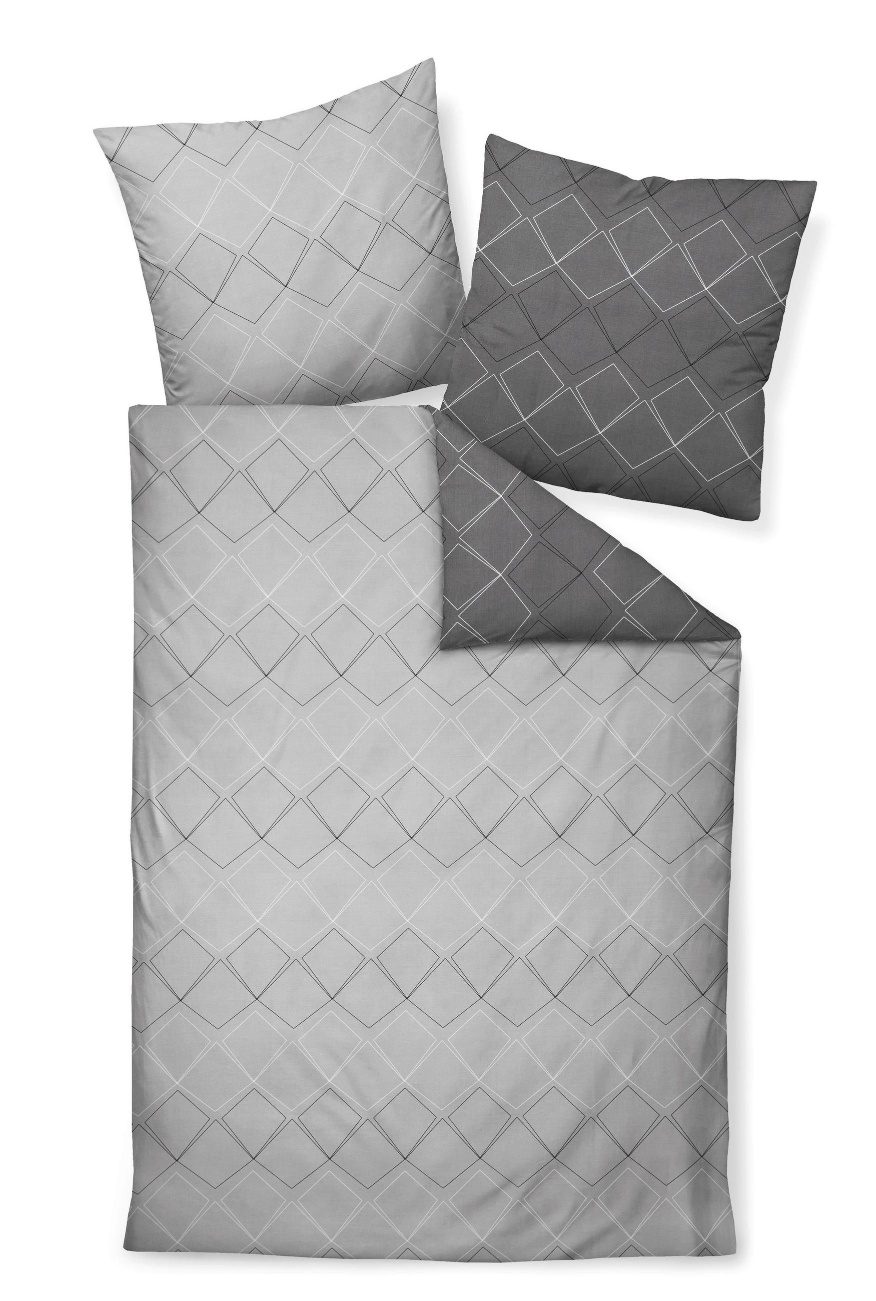 BETTWÄSCHE Makosatin 155/200 cm  - Anthrazit, Design, Textil (155/200cm) - Janine