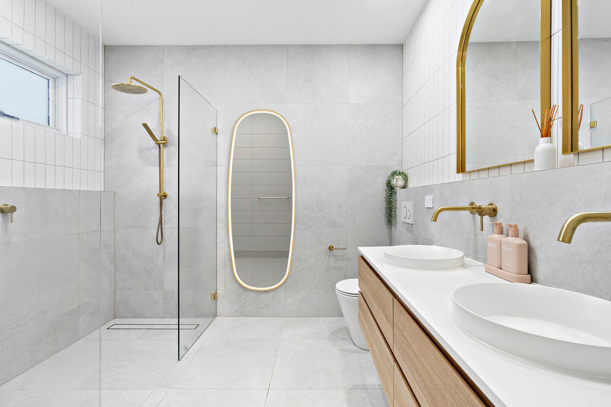 BADEZIMMERSPIEGEL 60/160/4 cm  - Goldfarben/Schwarz, MODERN, Glas/Metall (60/160/4cm)