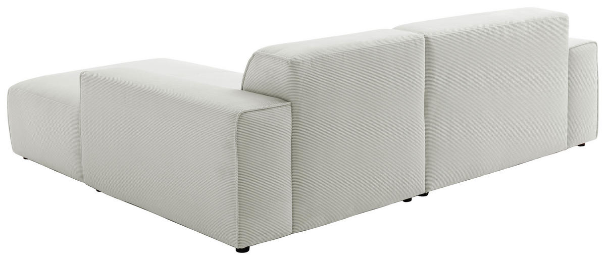 ECKSOFA in Cord Hellgrau  - Hellgrau/Schwarz, Design, Kunststoff/Textil (230/189cm) - Pure Home Lifestyle