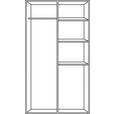 KLEIDERSCHRANK  in Weiß, Eichefarben  - Eichefarben/Alufarben, KONVENTIONELL, Holzwerkstoff/Kunststoff (91/199/58cm) - Carryhome