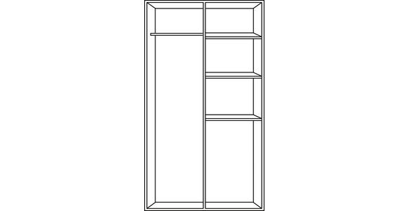 KLEIDERSCHRANK  in Grau, Weiß  - Alufarben/Weiß, KONVENTIONELL, Holzwerkstoff/Kunststoff (91/199/58cm) - Carryhome