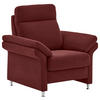 FERNSEHSESSEL in Flachgewebe Bordeaux  - Bordeaux/Alufarben, Modern, Textil/Metall (96/103/89cm) - Pure Home Comfort