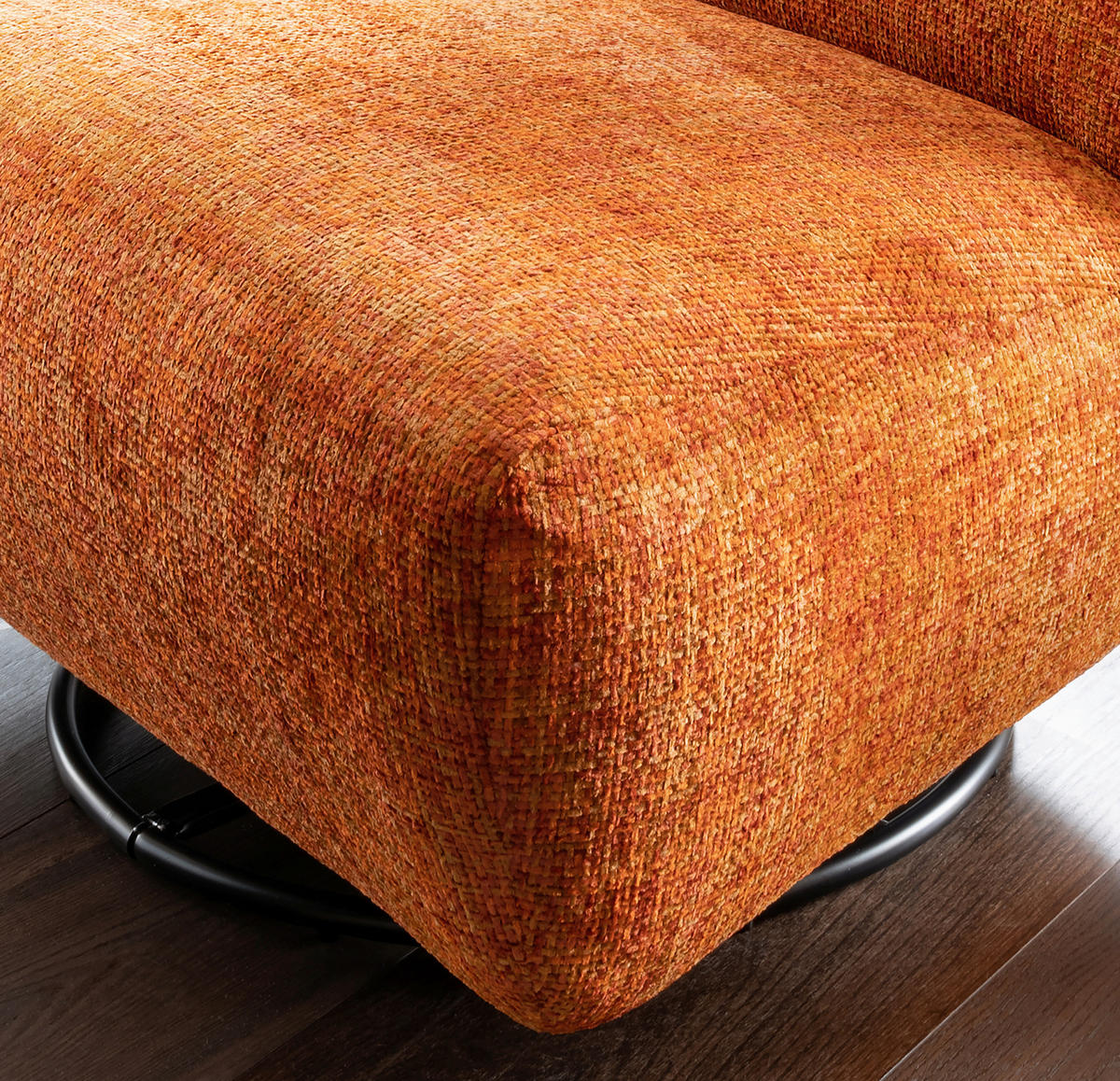 XXL-SESSEL in Struktur Koralle  - Koralle/Schwarz, Trend, Textil/Metall (95/77/94cm) - Livetastic