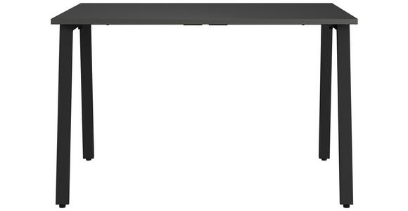 SCHREIBTISCH 120/80/75 cm, Graphitfarben, Schwarz, in verschiedenen Holz-Dekoren erhältlich, justierbare Füße  - Graphitfarben/Schwarz, MODERN, Holzwerkstoff/Metall (120/80/75cm) - Novel
