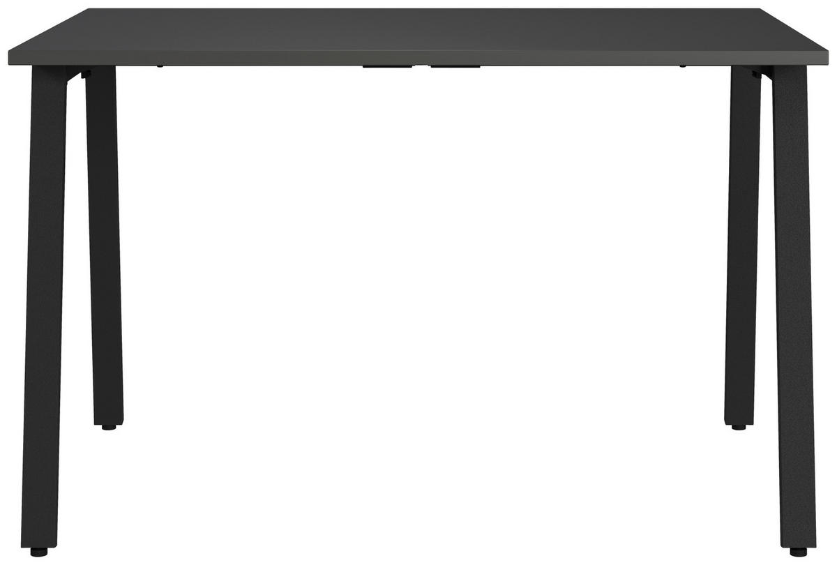 SCHREIBTISCH 120/80/75 cm, Graphitfarben, Schwarz, in verschiedenen Holz-Dekoren erhältlich, justierbare Füße  - Graphitfarben/Schwarz, MODERN, Holzwerkstoff/Metall (120/80/75cm) - Novel