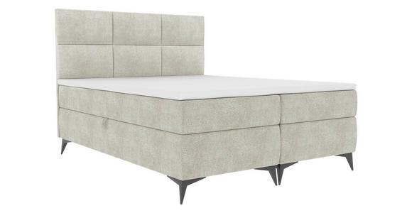 BOXBETT 140/200 cm  in Hellgrau  - Hellgrau/Schwarz, KONVENTIONELL, Textil/Metall (140/200cm) - Carryhome