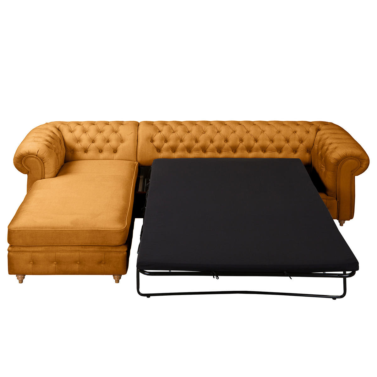 ECKSOFA Mikrofaser Bernsteinfarben  - Bernsteinfarben/Braun, Design, Holz/Textil (182/284cm) - P & B