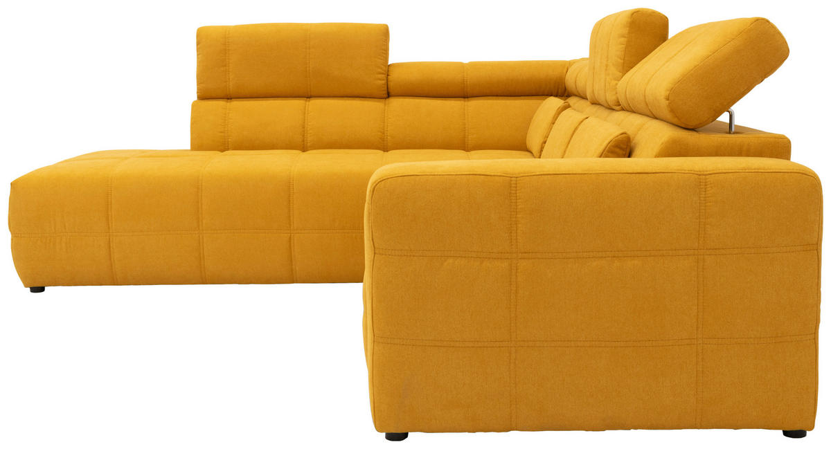 ECKSOFA Orange Mikrofaser  - Schwarz/Orange, Design, Kunststoff/Textil (228/275cm) - MID.YOU