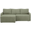 ECKSOFA Salbeigrün Cord  - Salbeigrün/Schwarz, KONVENTIONELL, Kunststoff/Textil (217/146cm) - Carryhome