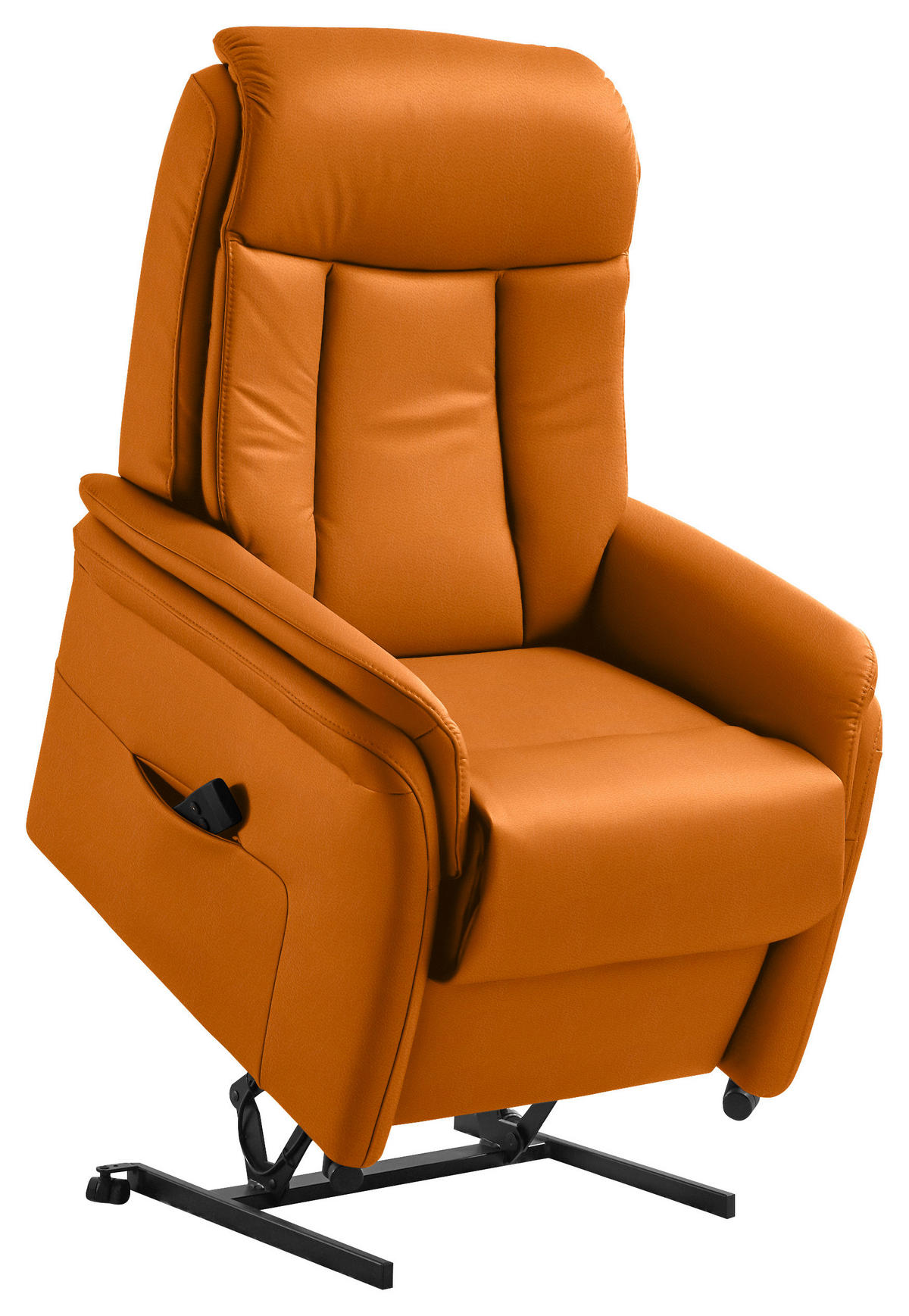 FERNSEHSESSEL in Orange  - Schwarz/Orange, KONVENTIONELL, Leder/Kunststoff (74/107/84cm) - Valdera