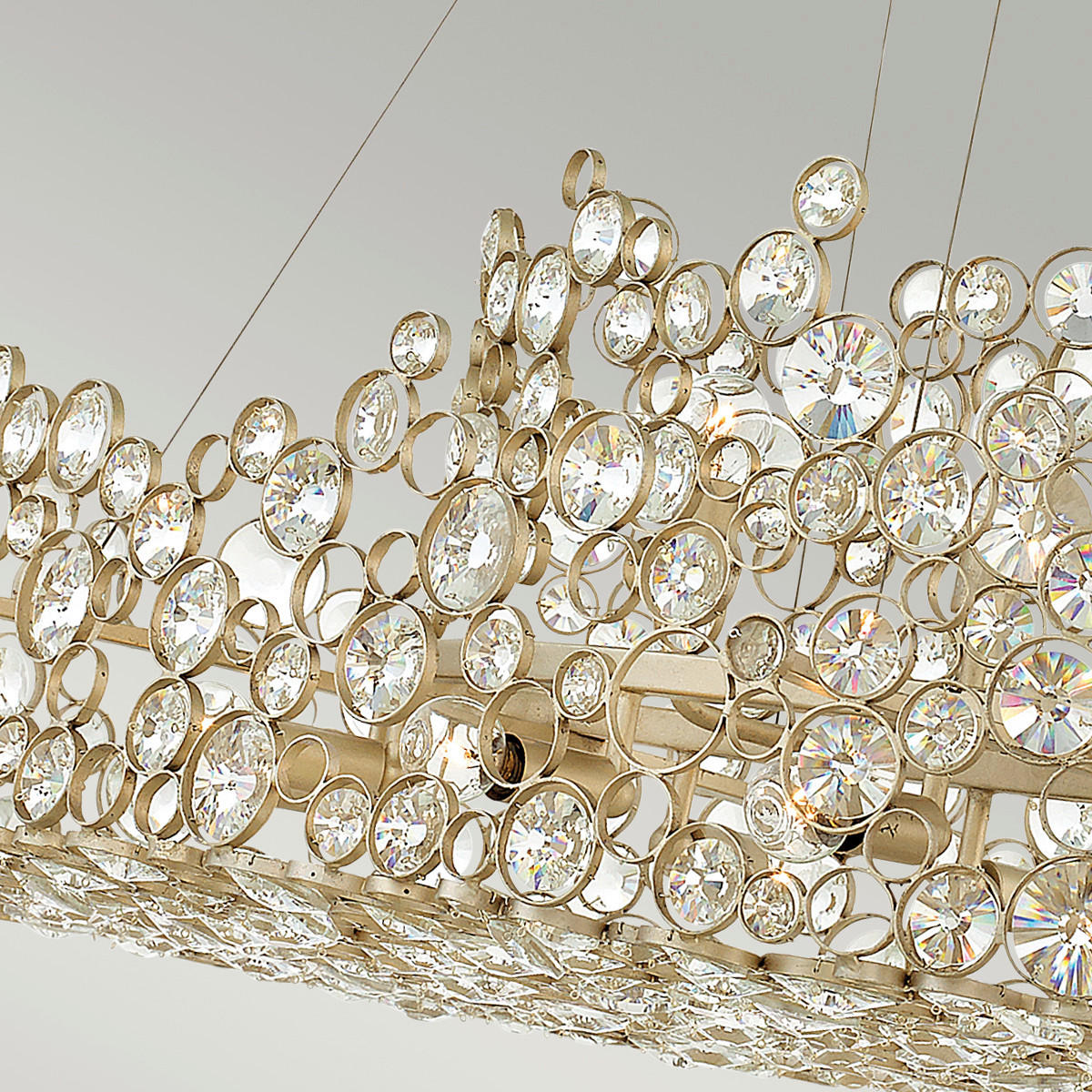 KRONLEUCHTER 101.6/61/41 cm    - Silberfarben, Konventionell, Glas/Metall (101.6/61/41cm) - Elstead Lighting