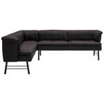 ECKBANK 168/244 cm  in Anthrazit, Dunkelbraun  - Anthrazit/Dunkelbraun, KONVENTIONELL, Leder/Metall (168/244cm) - Valnatura