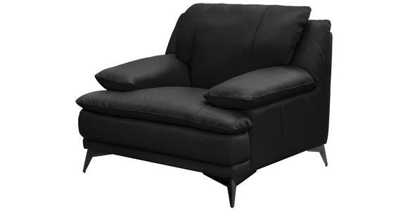 SESSEL in Echtleder Schwarz  - Schwarz, Design, Leder/Metall (115/92/98cm) - Novel