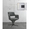 ARMLEHNSTUHL  Stoffauswahl, Sitzfläche 360° drehbar, automatische Rückholfunktion Mikrofaser  - Schwarz/Grau, Design, Textil/Metall (61/84/63cm) - Novel