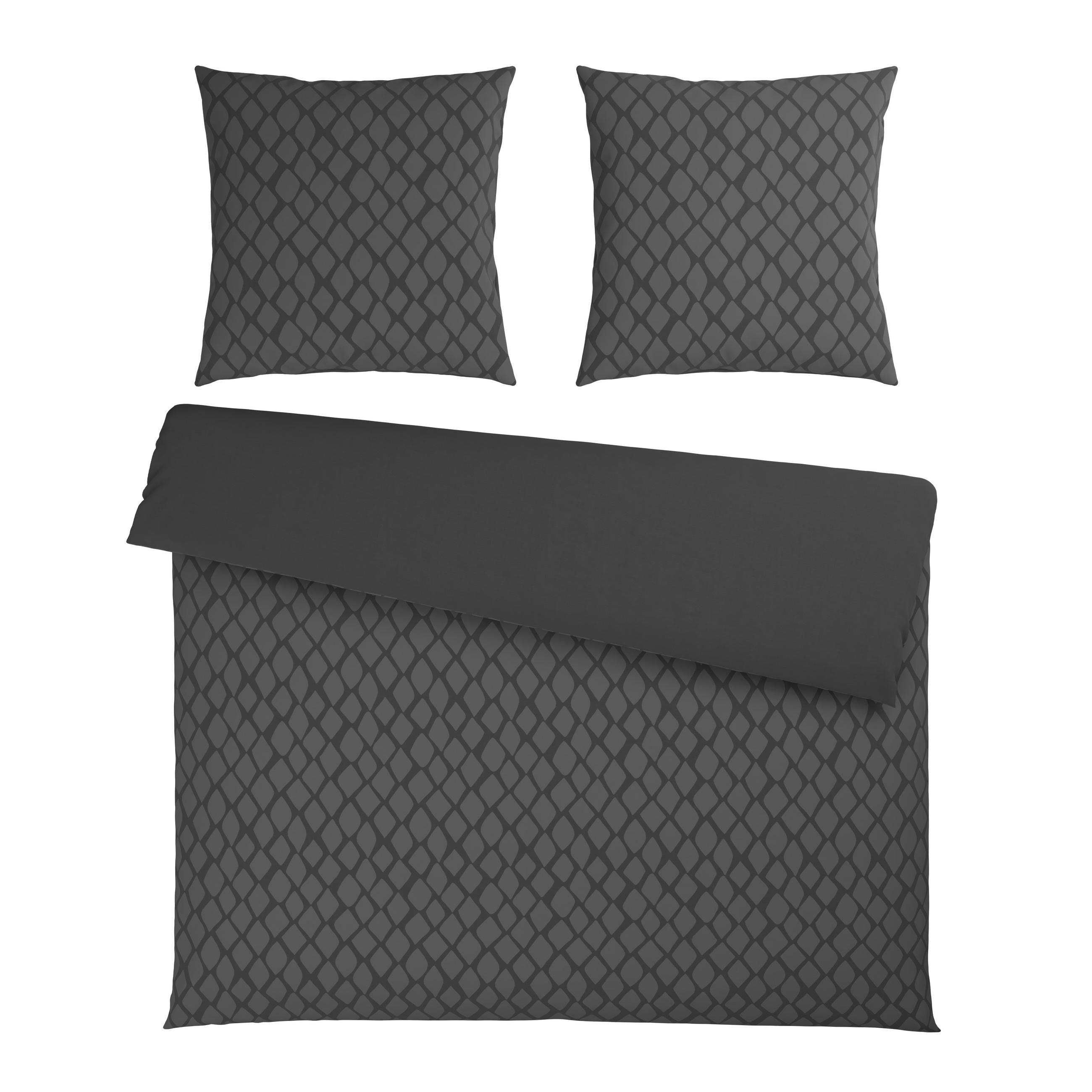 WENDEBETTWÄSCHE SNAKO Satin 200/200 cm  - Anthrazit/Silberfarben, Design, Textil (200/200cm) - Dieter Knoll