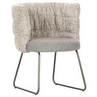 STUHL - Graubraun/Bronzefarben, Design, Textil/Metall (62/80/62cm) - Novel