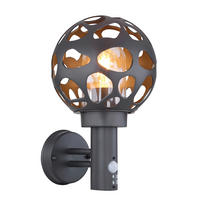 AUßENWANDLEUCHTE - Klar/Anthrazit, Design, Kunststoff/Metall (20/22,5/32,7cm) - Globo