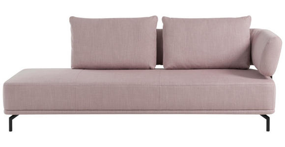 RÉCAMIERE  in Flachgewebe Hellrosa  - Hellrosa/Schwarz, Design, Textil/Metall (227/89/101cm) - Dieter Knoll