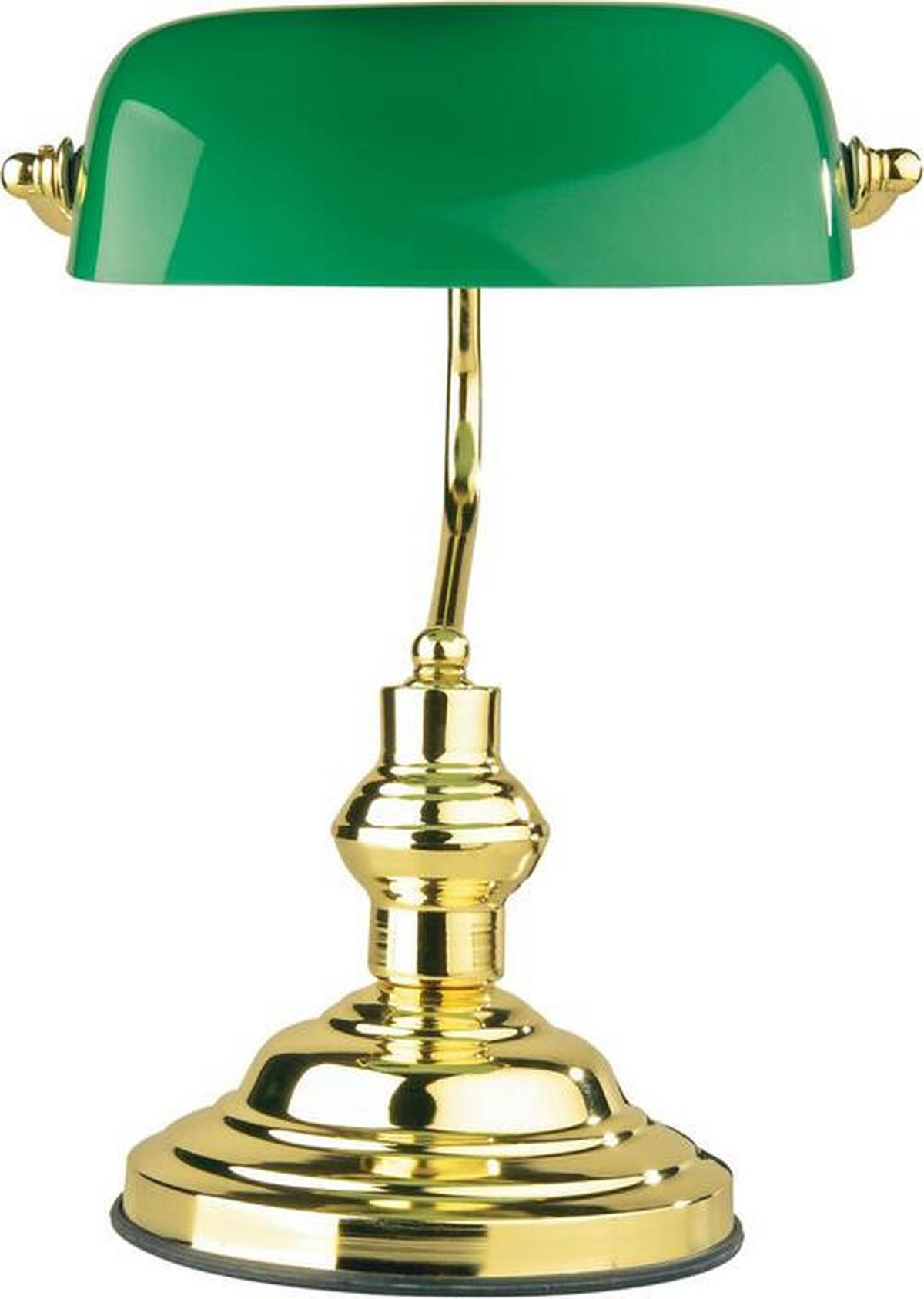 SCHREIBTISCHLEUCHTE Antique 25/36 cm   - Grün, KONVENTIONELL, Glas/Metall (25/36cm) - Globo
