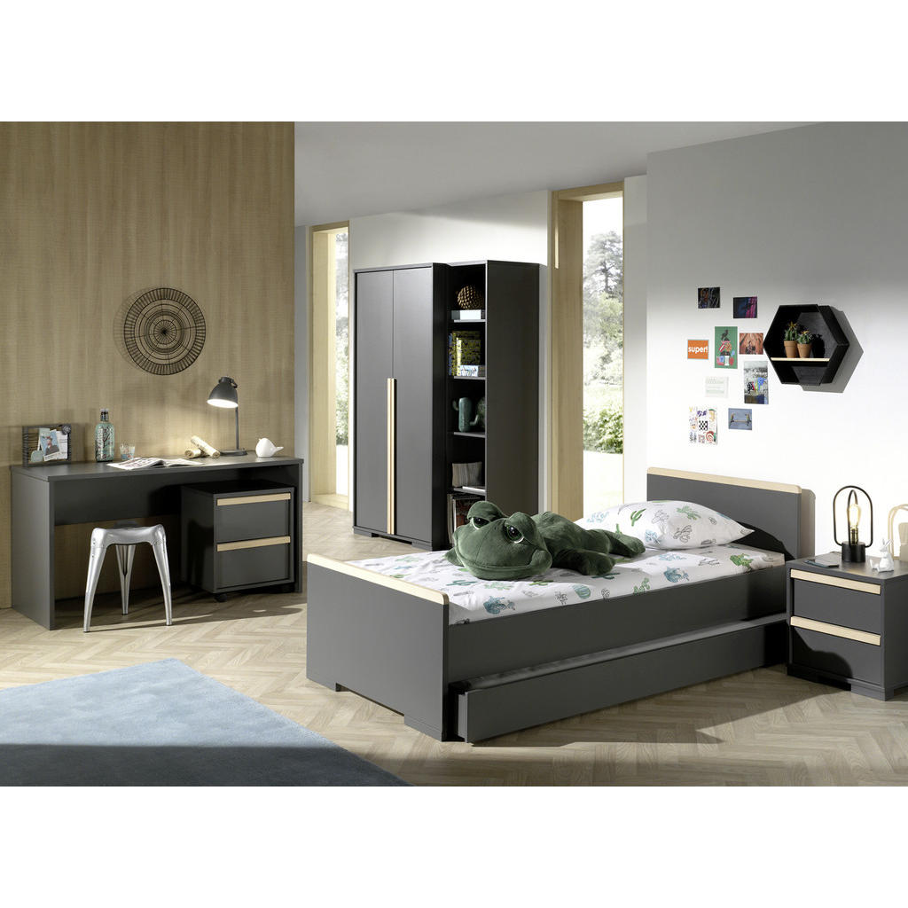 Thumbnail - Mid.you Rollcontainer, Anthrazit, Holz, Buche, massiv, 2 Schubladen, 48.1x60x44 cm, Arbeitszimmer, Container, Rollcontai...