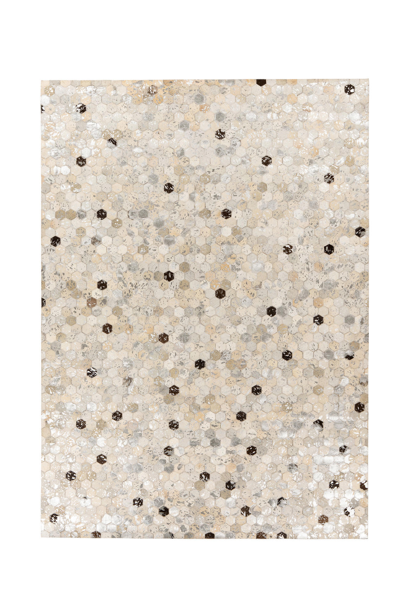 FLACHWEBETEPPICH 160/230 cm Lavin 1025 Silber / Grau Grau, Silberfarben  - Silberfarben/Grau, KONVENTIONELL, Leder/Textil (160/230cm)