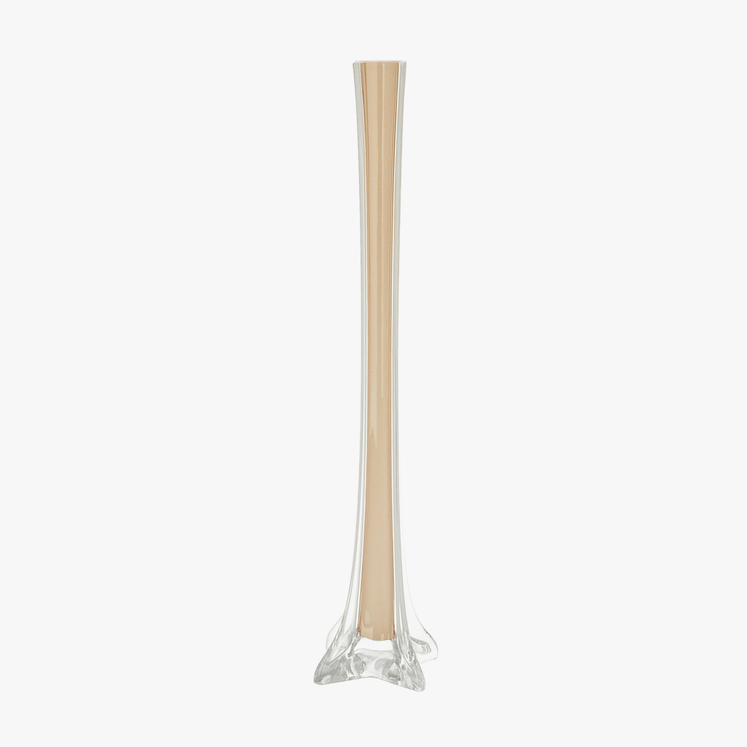 VÁZA 50 cm  - bézs, Basics, üveg (10/50/10cm) - Ambia Home